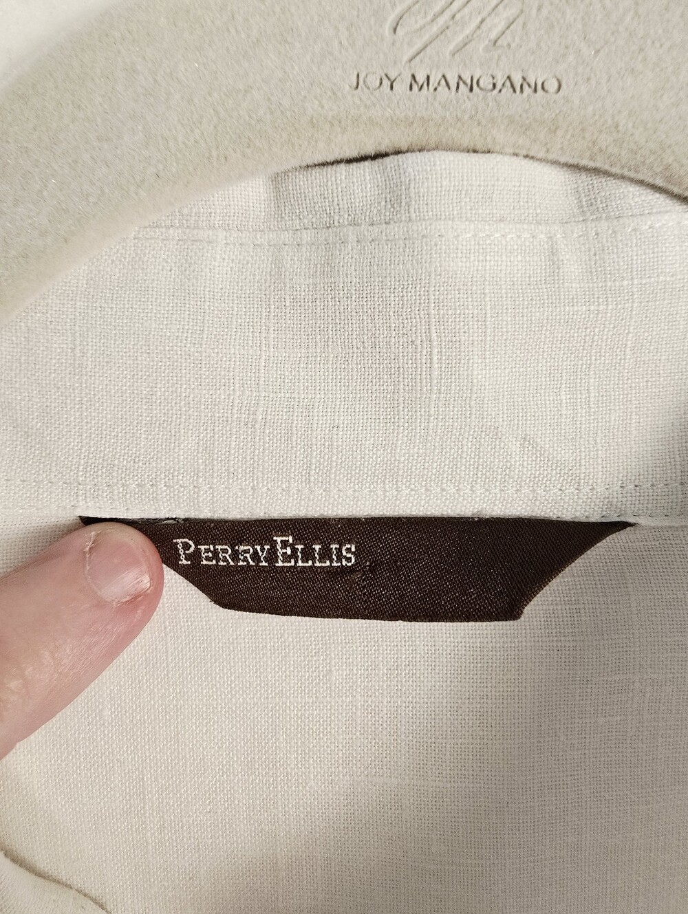 Perry Ellis White L Sleeve Linen 3 Button Resortwear Shirt. Mens Sz XL - Picture 3 of 10